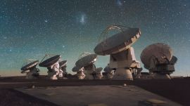 The Atacama Large Millimeter/submillimeter Array (ALMA) in Chile is helping researchers explore previously unsearched radio frequencies in the search for technosignatures. (Image: ESO)
