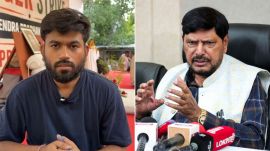 File photo of CJP founder Abhijeet Dipke and Union Minister Ramdas Athawale.