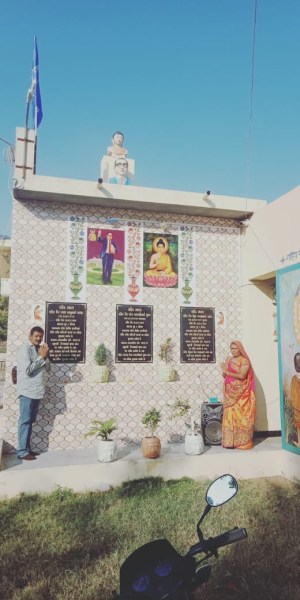 Amarshi Sumra (left) at the memorial for the youths. (Special Arrangement Photo)