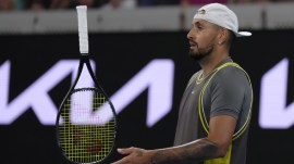 Kyrgios submitted a sample during the Mallorca Open on June 22 that was found to contain benzoylecgonine, a metabolite of cocaine. (AP Photo)