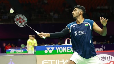 India's Ayush Shetty in action at the Badminton World Championships. (Photo: BAI)