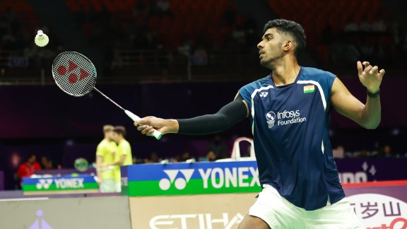 India's Ayush Shetty in action at the Badminton World Championships. (Photo: BAI)