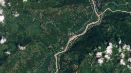 52 km, 5,630 metres, half the oxygen: Why the Kailash yatra is an ordeal: Planet Labs PBC shows the Betrawoti-Bazaar area in Nepal on Aug. 23, 2026. (Planet Labs PBC via AP)