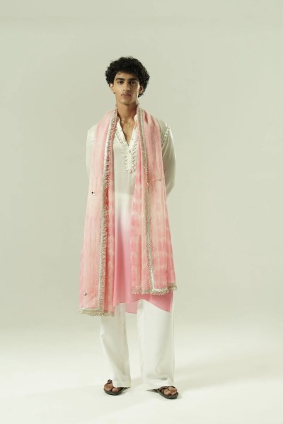 Ombre Beaded Kurta Set by Aman Verma