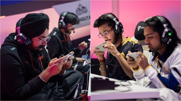 Orangutan (left) and GodLike Esports (right) compete in group stage of PMWC at Esports World Cup 2026. (Credit: Esports World Cup)