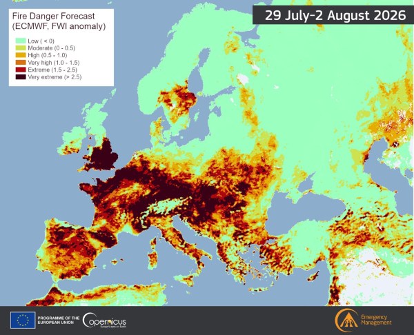 Europe's wildfires map
