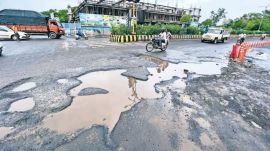 The ongoing rainfall has led to the emergence of potholes on roads across the city, causing inconvenience to commuters