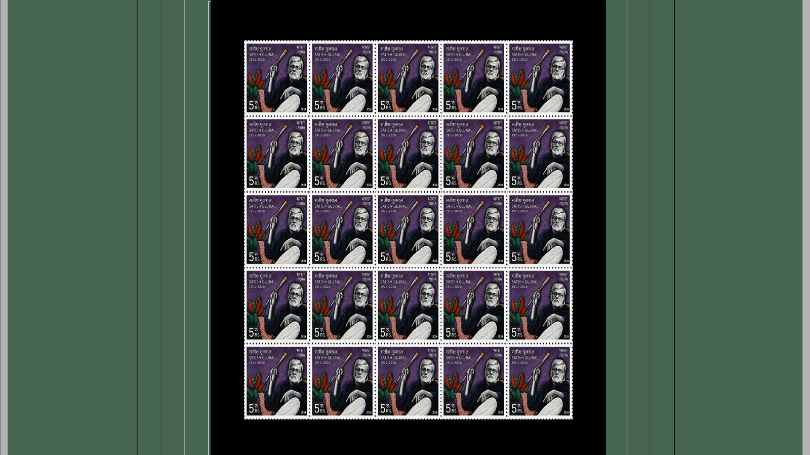 Artist Satish Gujral self-portrait is now a Rs 5 stamp