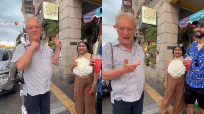 German traveller speaks Hindi