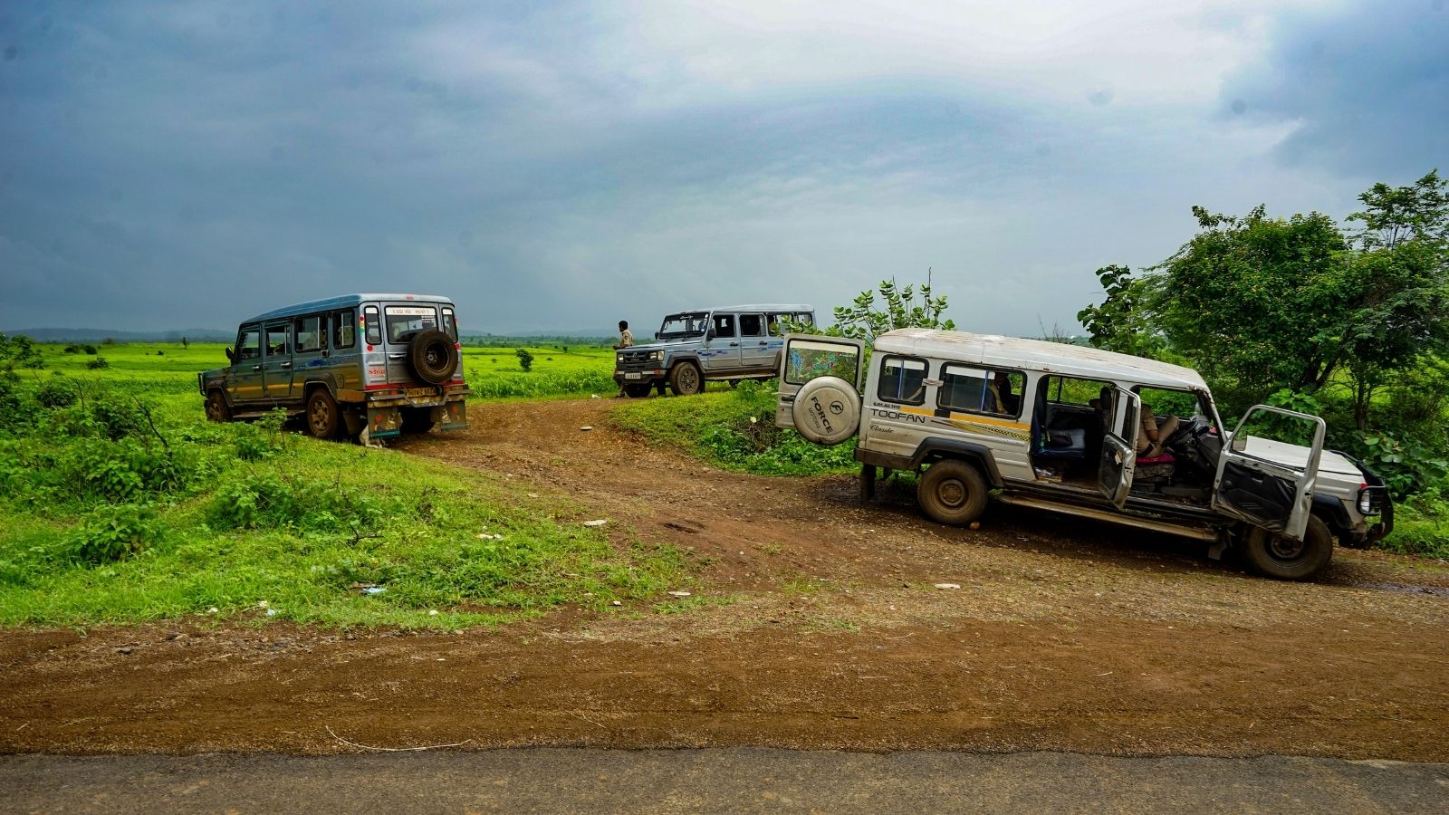 Tribal villagers stage a protest over disputed forest land between Sagbara in Narmada district and Umarpada in Surat. (Express Photo)