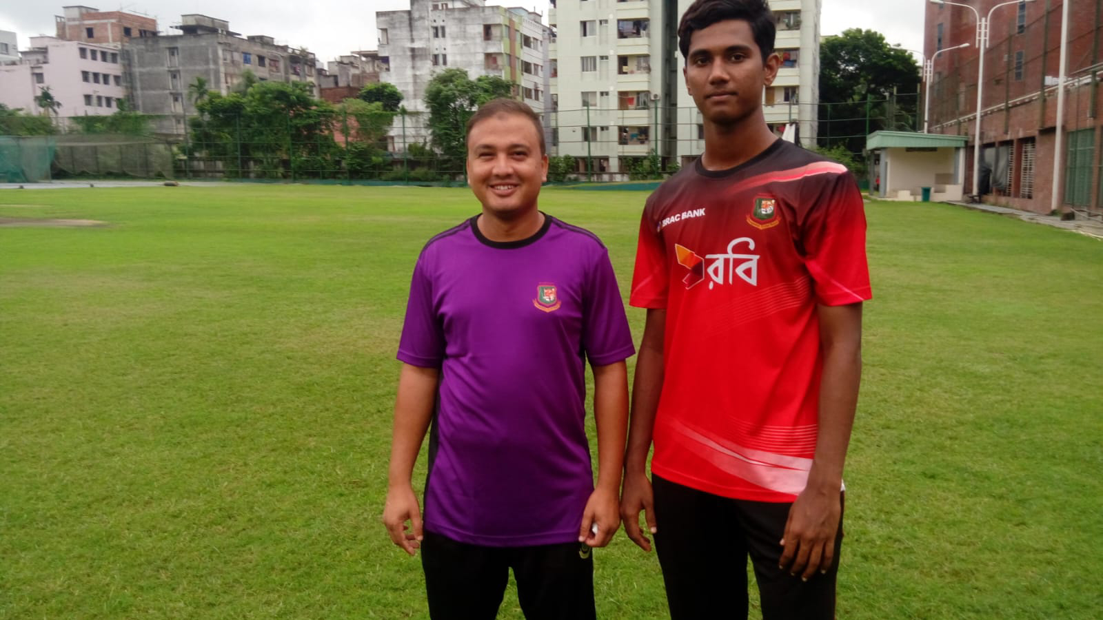 Monir Hossain with Hasan Mahmud. (Photo by special arrangement)