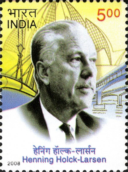 Holck-Larsen on a 2008 stamp of India (Wikipedia)