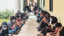 Students at IISER Pune hold an indefinite sit-in protest over the suspension of Student Council general secretary Raj Bagwe. (Express Image)