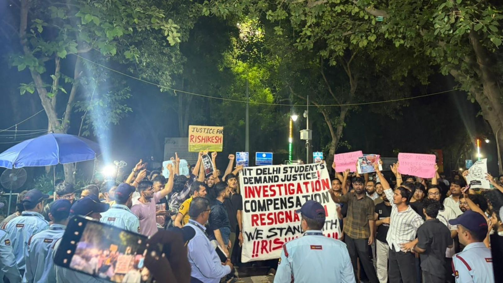 Last night at IIT Delhi: Midnight protest, barricades, and ‘Justice for Rishikesh’ slogans