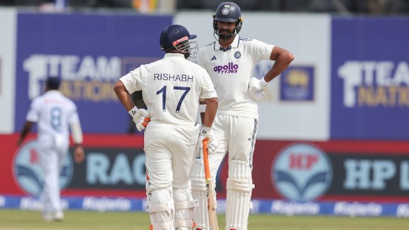 Rishabh Pant and Devdutt Padikkal of India during Day 2 of the 1st Test match between Sri Lanka and India at the Galle International Stadium, Galle, Sri Lanka, on August 16, 2026.