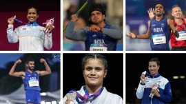 Indian athletes celebrate a silver medal at the Commonwealth Games 2026 in Glasgow. While the gold may have been elusive, these performances offer a glimpse of what lies ahead at the Asian Games. (AP & PTI)