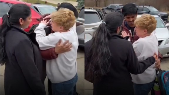 Indian family American neighbour emotional goodbye
