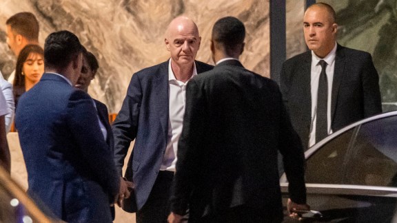 FIFA president Gianni Infantino leaves after attending a Women AFCON 2026 soccer match between Malawi and Zambia, in Rabat, Morocco, Wednesday, Aug. 5, 2026. (AP Photo)