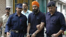 Jagtar Singh Hawara, accused of the Beant Singh assassination, coming out from the district courts complex, Sector 17 of Chandigarh. (Express Archive Photo by R.P.Sharma)