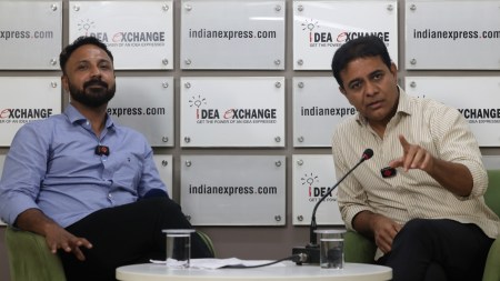 BRS leader KT Rama Rao at Idea Exchange