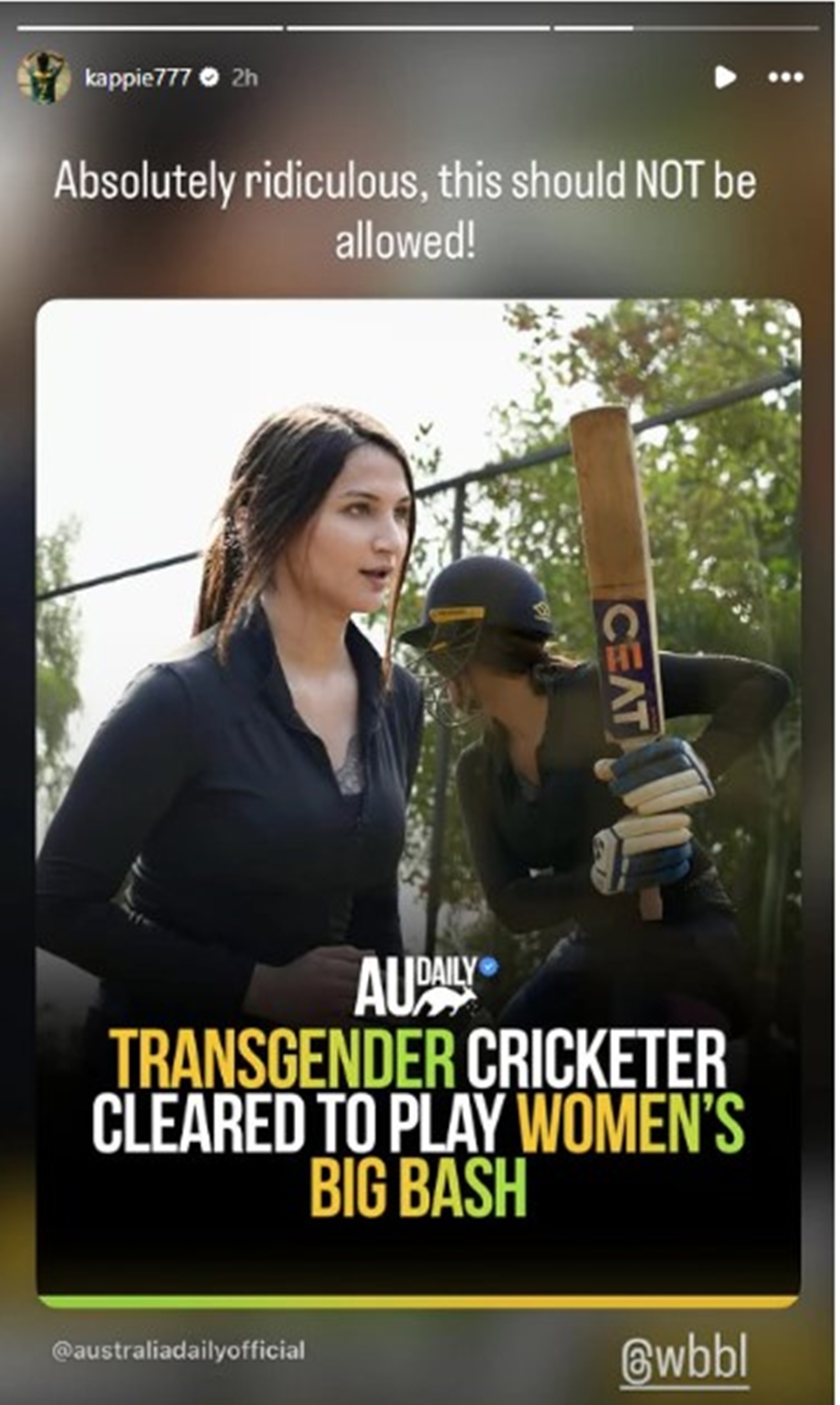 Reacting to the news on social media, Kapp had slammed the decision allowing trans athletes in women’s cricket.