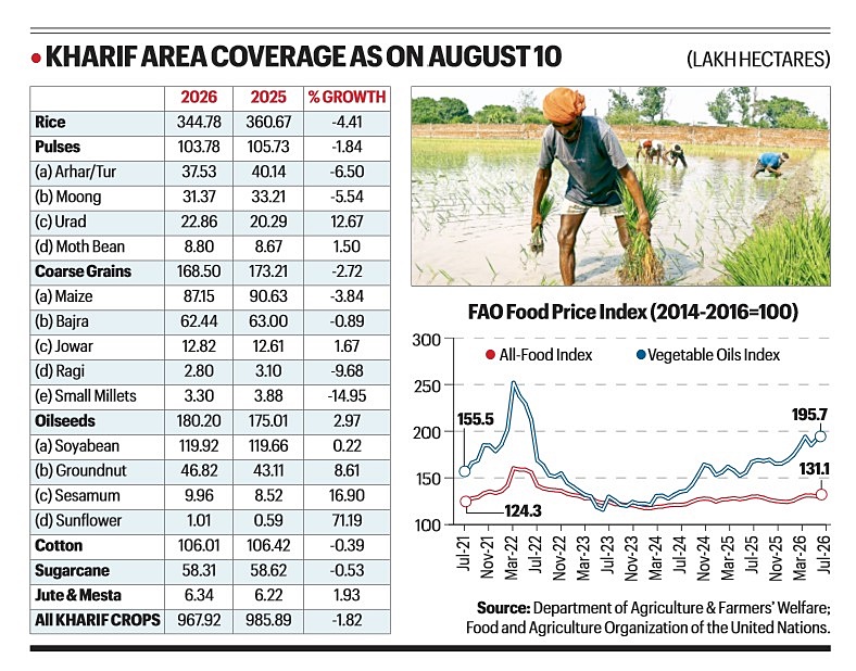 Kharif area as of August 10