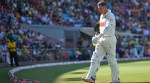 Marnus Labuschagne of Australia walks from the field after being dismissed by Taijul Islam of Bangladesh during play on day three of the first cricket test in Darwin, Australia, Saturday, Aug.15, 2026, (James Ross/AAPImage via AP)