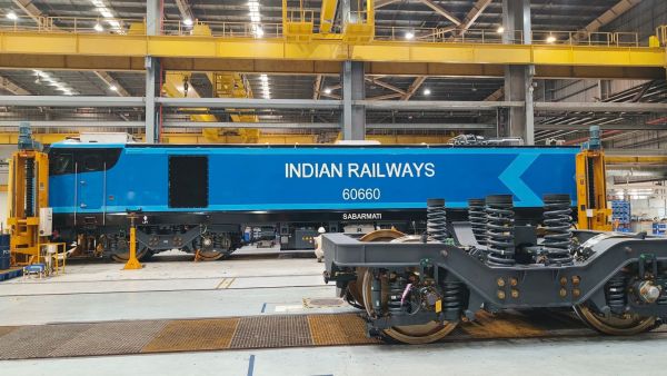 The new locomotive from the Madhepura Electric Locomotive factory in Bihar will have an inbuilt urinal (Express photo by Dheeraj Mishra)