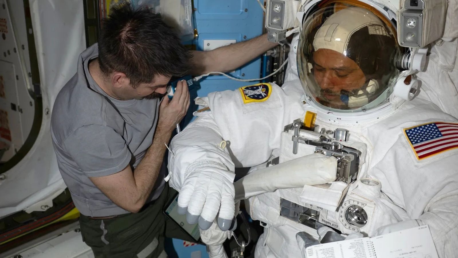 indianexpress.com - Science Desk - ISS crew steps up spacewalk preparations, tests AI and virtual reality tools