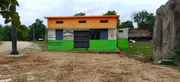 The Public Distribution System centre decorated in Tricolours