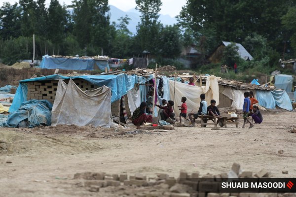 Tents where migrant workers live with their families