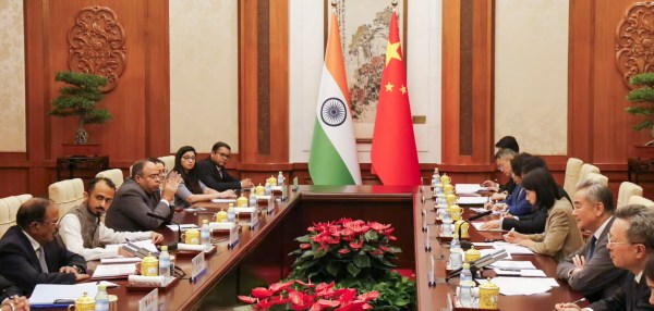 **EDS: THIRD PARTY IMAGE** In this image received on Aug. 25, 2026, National Security Advisor (NSA) Ajit Doval holds the 25th round of Special Representatives (SR) talks with China Foreign Affairs Minister Wang Yi, in Beijing, China. (Handout via PTI Photo)(PTI08_25_2026_000384B)