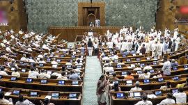 Lok Sabha Speaker Om Birla conducts the proceedings of the House during the Monsoon Session of Parliament.