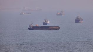 Two vessels collided off Istanbul coast in the Sea of Marmara. (Photo/AP)