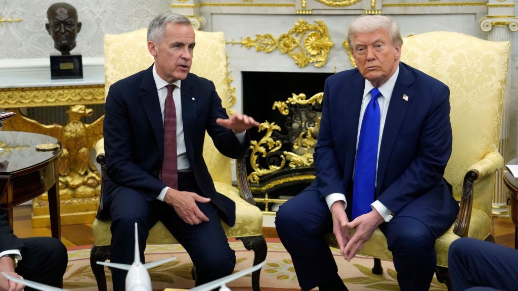 Canada Prime Minister Mark Carney and President Donald Trump hold a press conference at the White House in Washington (Photo/AP)