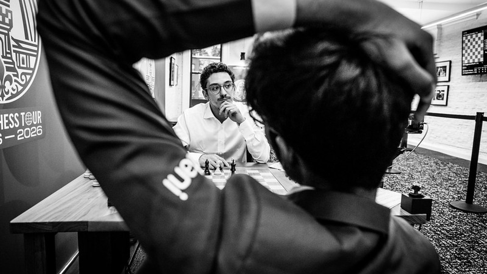 R Praggnanandhaa takes on Fabiano Caruana in the GCT Finals. ( Lennart Ootes/Saint Louis Chess Club)