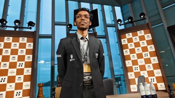 FILE - Praggnanandhaa in action at Norway Chess. (Express Photo)