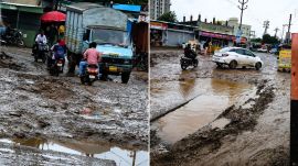 Pune: The road leading to Chakan MIDC from Nanekarwadi; The state of the roads. (Express Photos by Manoj More/Enhanced using AI)