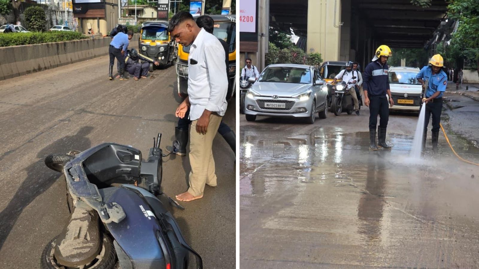 Pune rain: Oil-mud slick on key road causes 25 vehicles to skid; 6 injured
