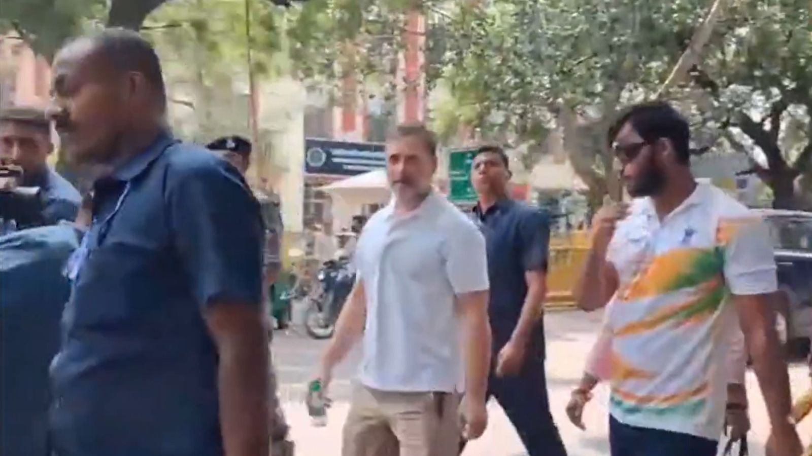 Rahul Gandhi Protests at Delhi Police Station Alongside Pellet Gun Victim