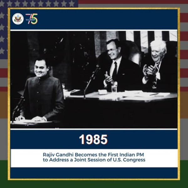 Rajiv Gandhi in the US