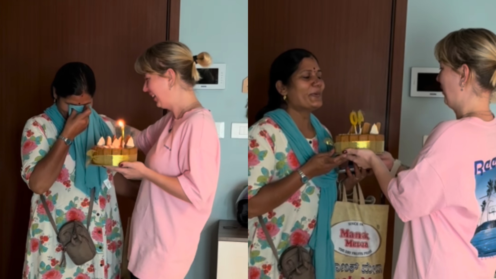 Bengaluru: Russian Woman Surprises House Help with First-Ever Birthday Cake in Viral Video