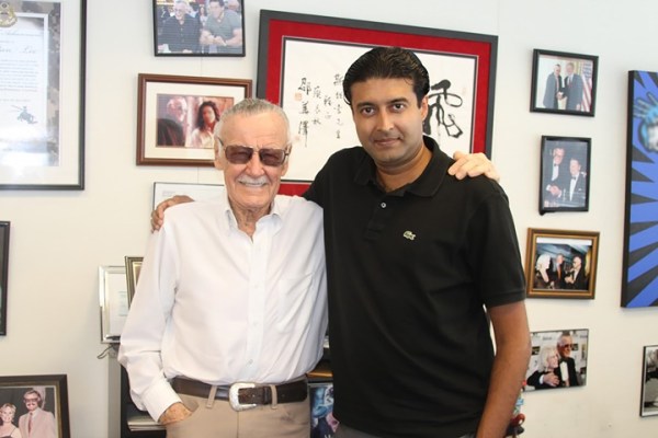 Spider-Man creator Stan Lee with Sharad Devarajan. 