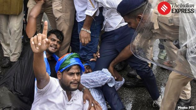 The protesters demanded the release of all students arrested during last month's statewide agitation and withdrawal of criminal cases lodged against them