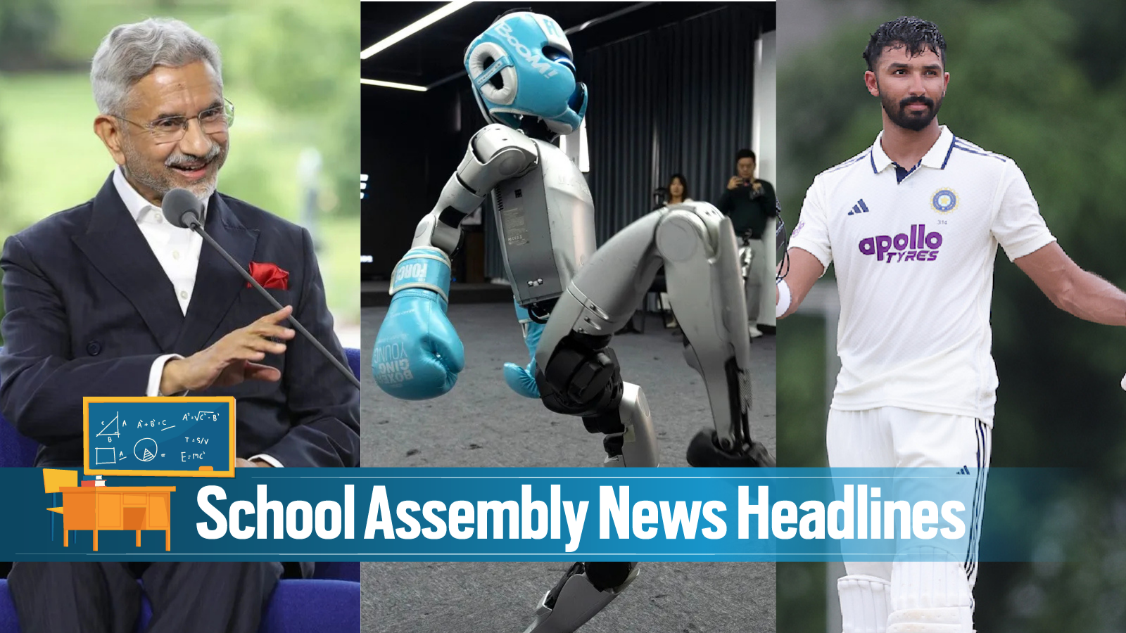 Today News Headlines for School Assembly, August 24, 2026: Jaishankar to visit Russia ahead of BRICS leaders’ summit, Devdutt Padikkal bags second Test century in Colombo