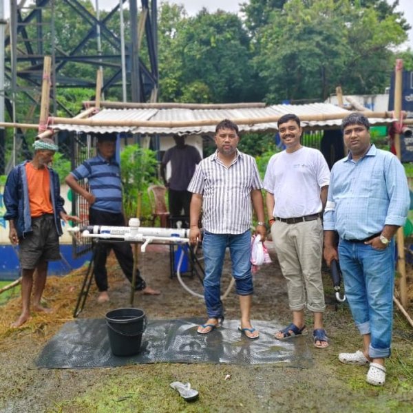 An emergency water treatment unit installed in Sivasagar filters and disinfects local water sources to provide safe drinking water for flood-affected communities. (Image: unicef India/ X)
