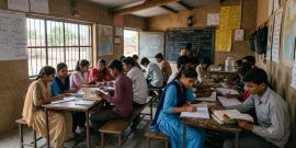 Students studying