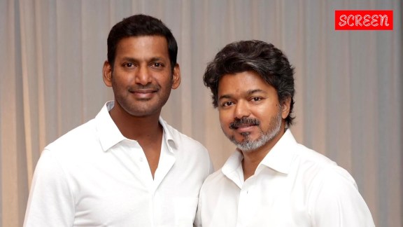 Actor Vishal with Tamil Nadu chief minister Vijay