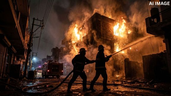 A fire broke out at a building in West Delhi’s Raghubir Nagar in the early hours of Monday, killing two people. (AI image for representation)
