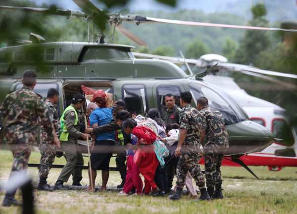 Nepal flood helicopter